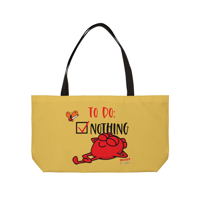 Heart Nothing Weekender Bag (Woven Handle)
