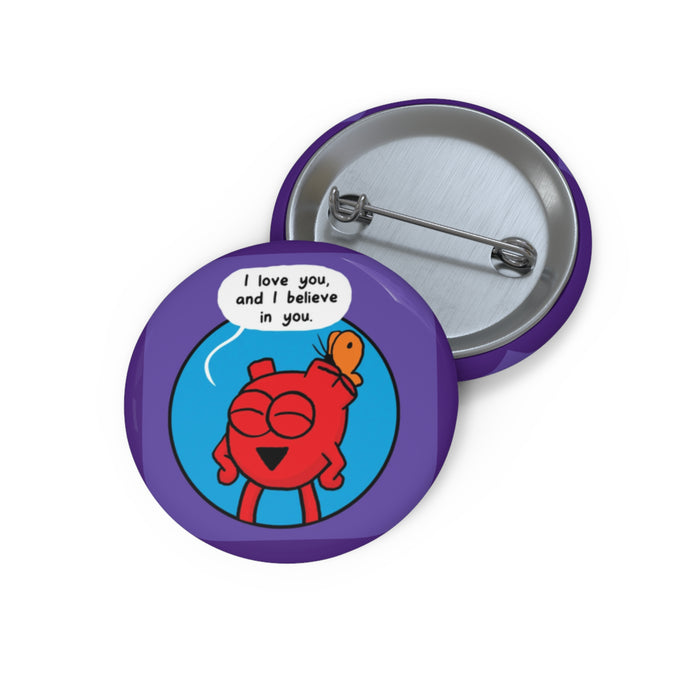 Heart Love You Circle Pin Buttons
