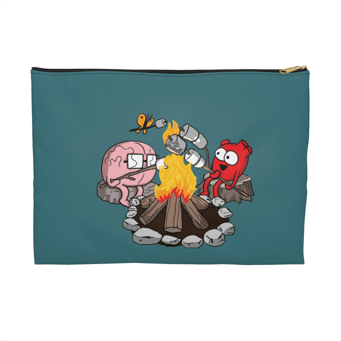 Heart and Brain Campfire Bonfire Zip Pouch