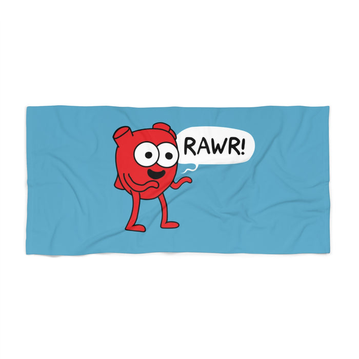 Heart Rawr Beach Towels
