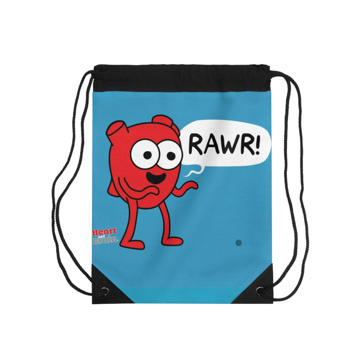 Heart Rawr Drawstering Bag