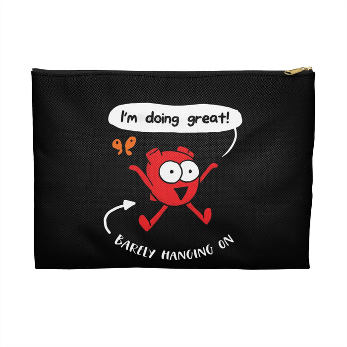 Im Doing Great Heart Zip Pouch