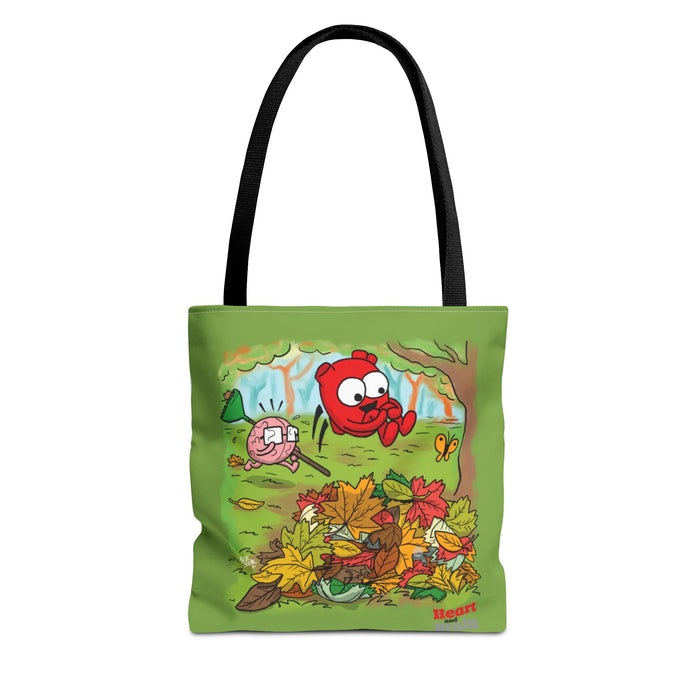 Heart and Brain Leaf Pile Tote Bag
