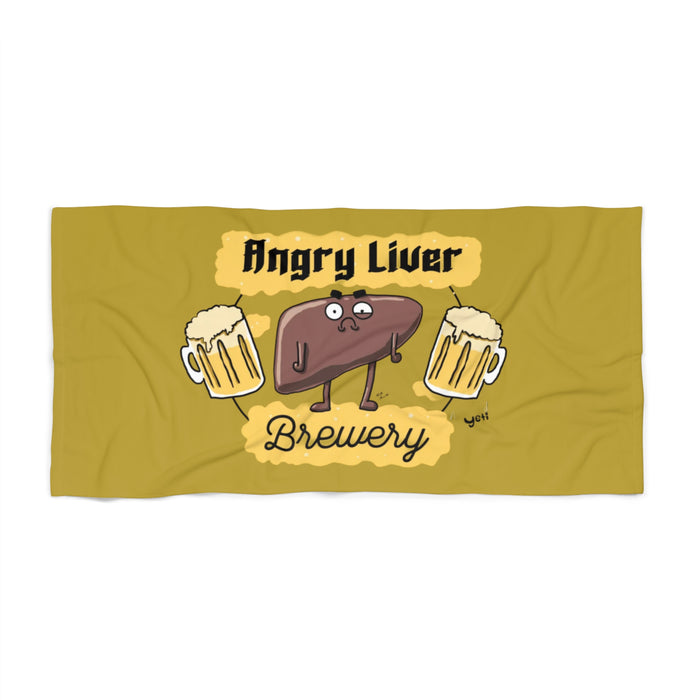Angry Liver Brewery Beach Towel