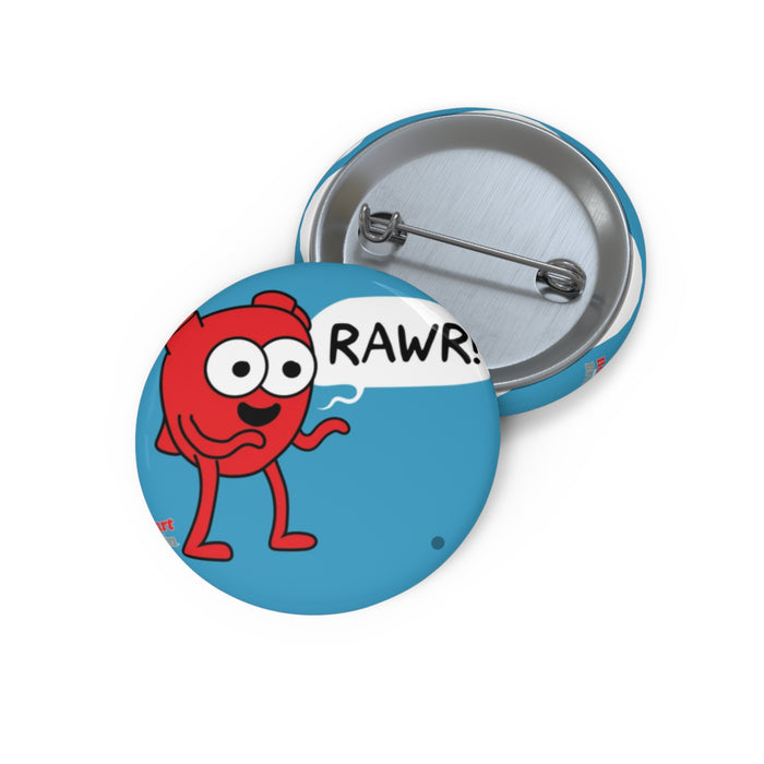 Heart Rawr Pin Buttons