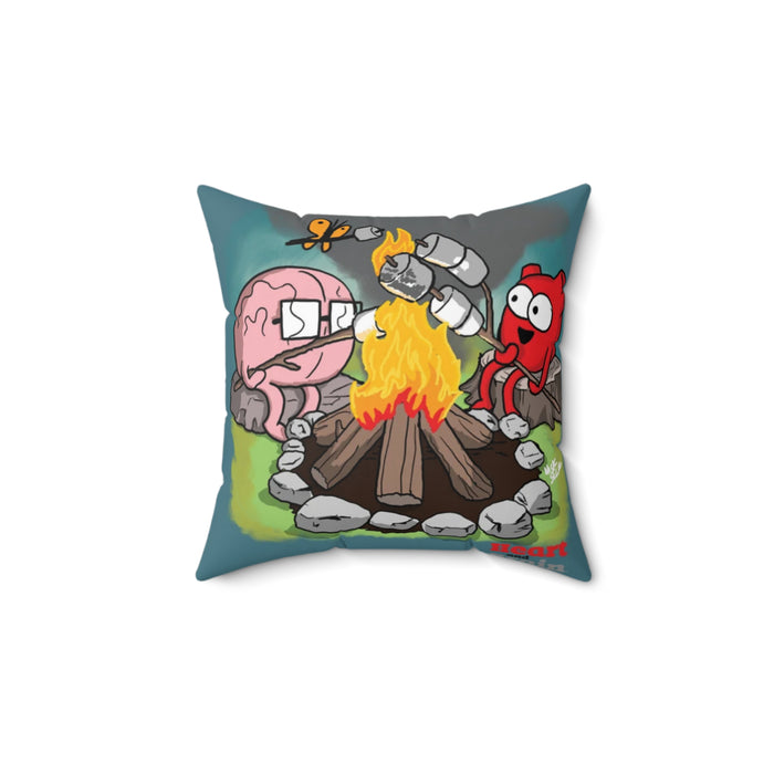 Heart and Brain Campfire Bonfire Pillow