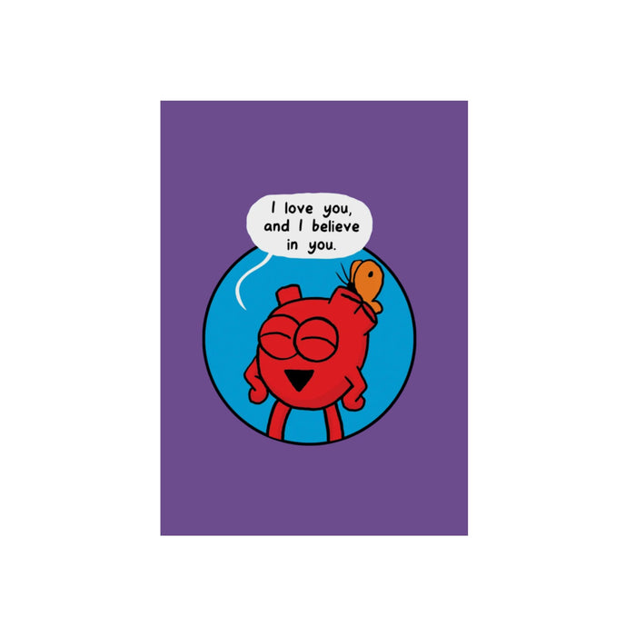 Heart Love You Circle Aluminum Print