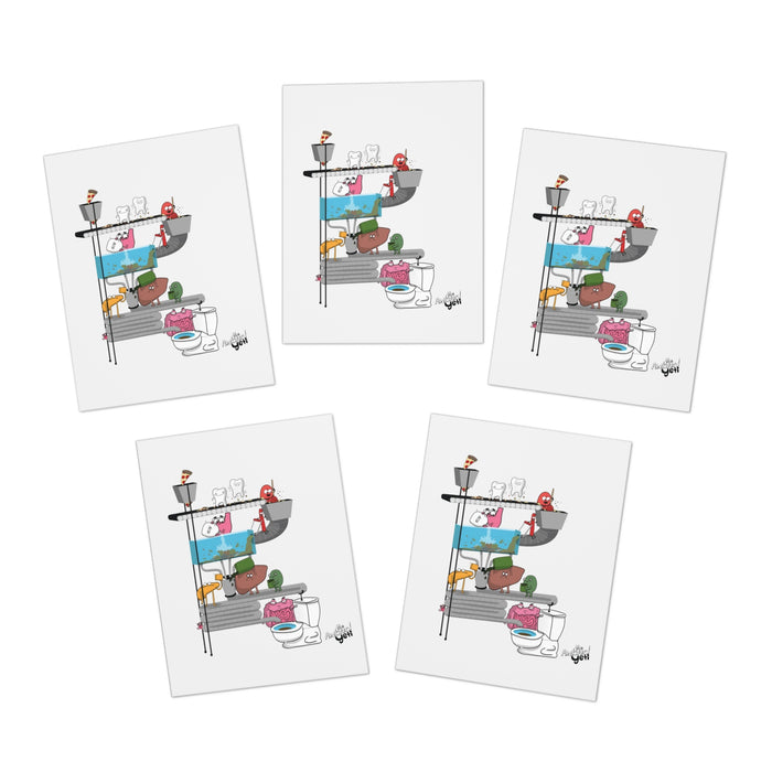 Digestive System Greeting Card 5 Pack