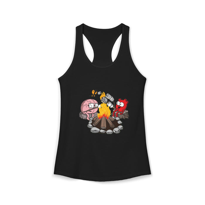 Heart and Brain Campfire Bonfire Tank Racerback