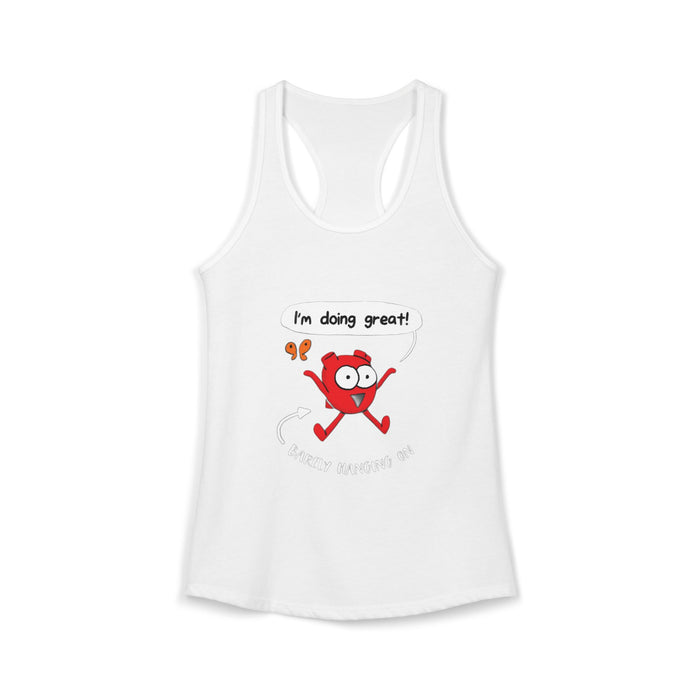 I’m Doing Great Heart Women's Ideal Racerback Tank