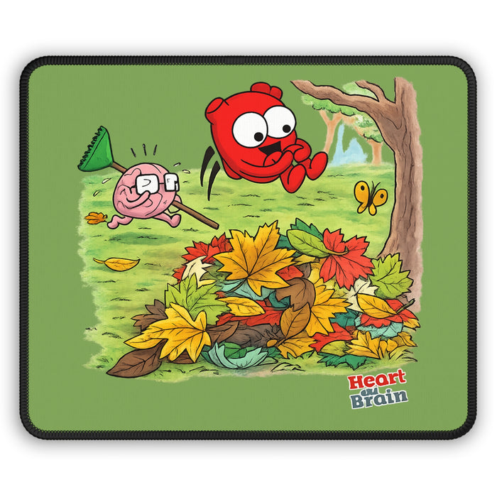 Heart and Btain Laef Pile Mouse Pad