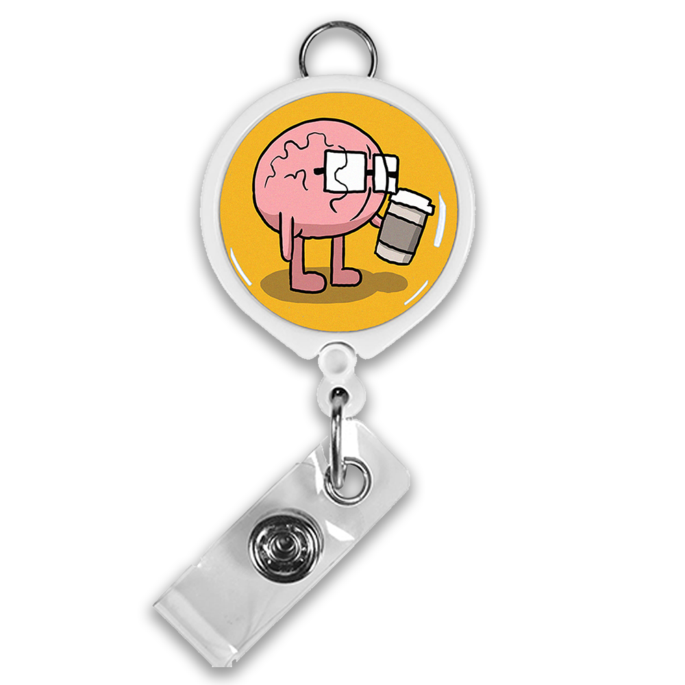 Burnt Out But Optimistic Badge Reel - Funny Retractable Badge Reel for  Office or Hospital - Humorous Office Accessories - Mental Health Badge ID
