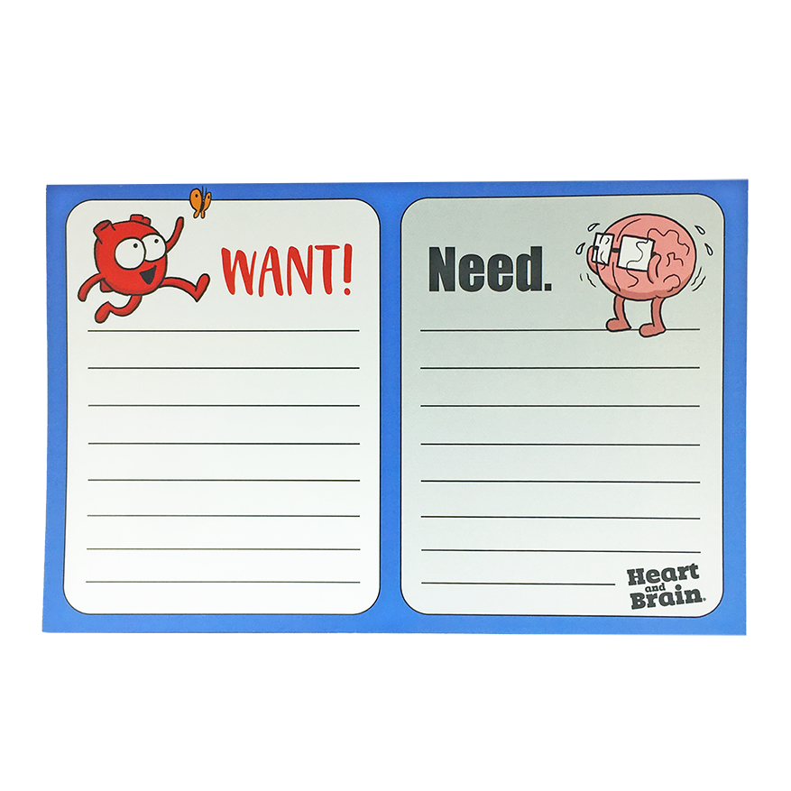 Wantd Note WANT / NEED Notepad