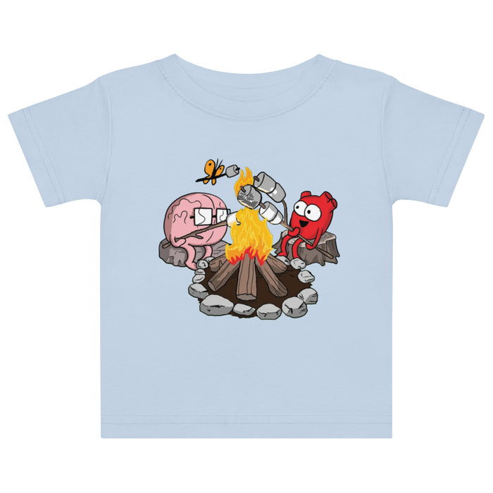 Heart and Brain Campfire Bonfire Baby jersey t-shirt