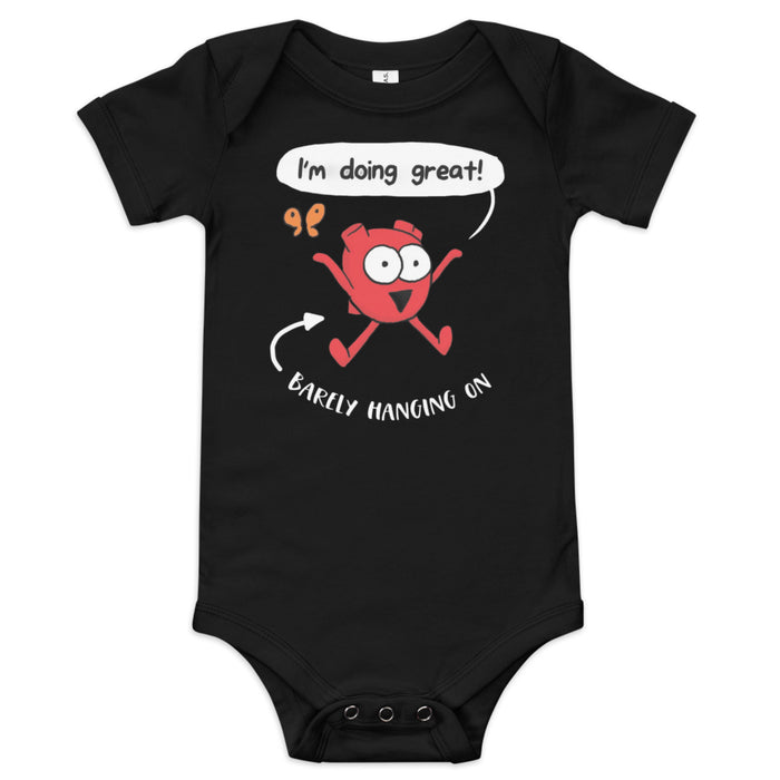 I’m Doing Great Heart Baby short sleeve one piece