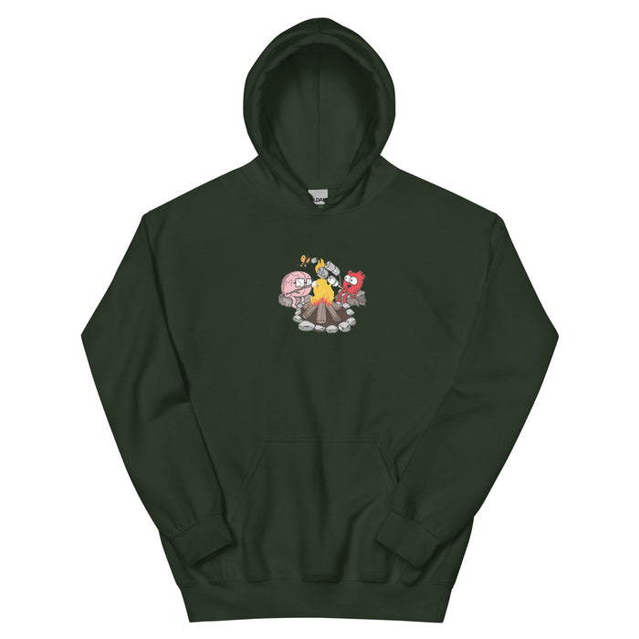 Heart and Brain Campfire Bonfire Woman Hoodie