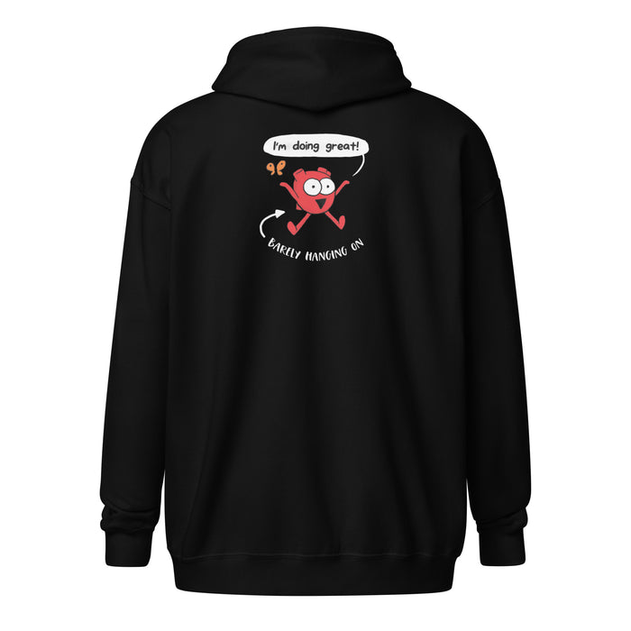 I’m Doing Great Heart Women zip hoodie