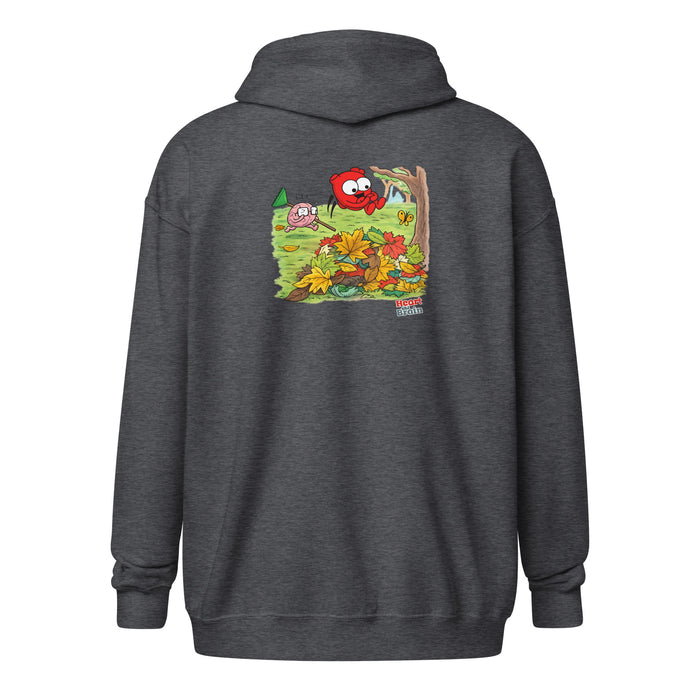 Heart and Brain Leafe Pie zip hoodie