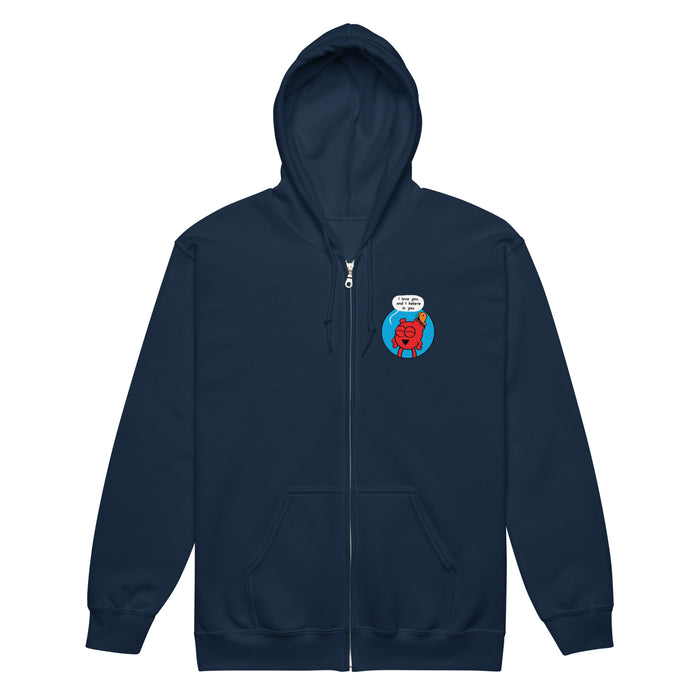 Heart Love You Circle zip hoodie
