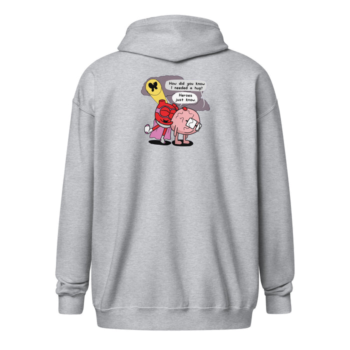 Heroes Just Know zip hoodie