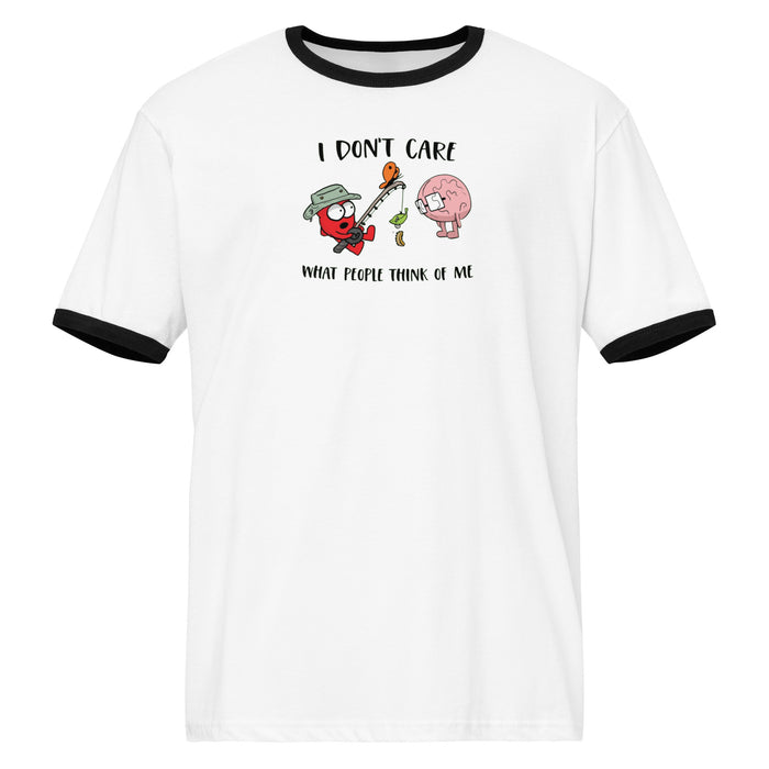 I Don’t Care Unisex ringer t-shirt