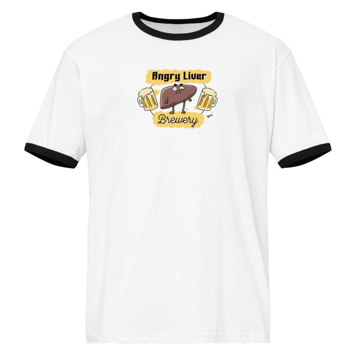 Angry Liver Brewery Unisex ringer t-shirt