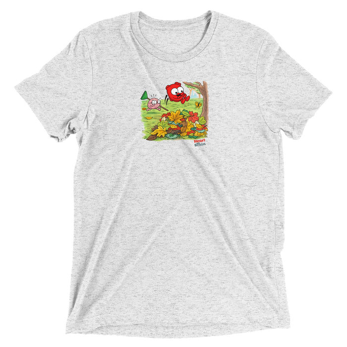 Heart and Brain Leaf Pile Triblend t-shirt