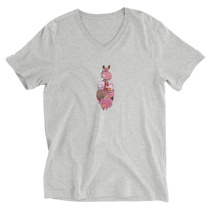 Anatomy Diagram Men  V-Neck T-Shirt