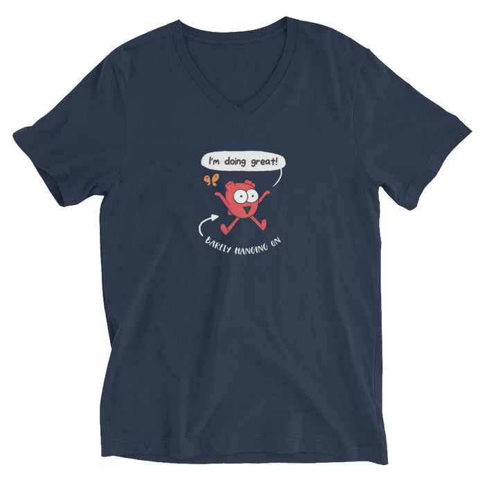 I’m Doing Great Heart Men V-Neck T-Shirt