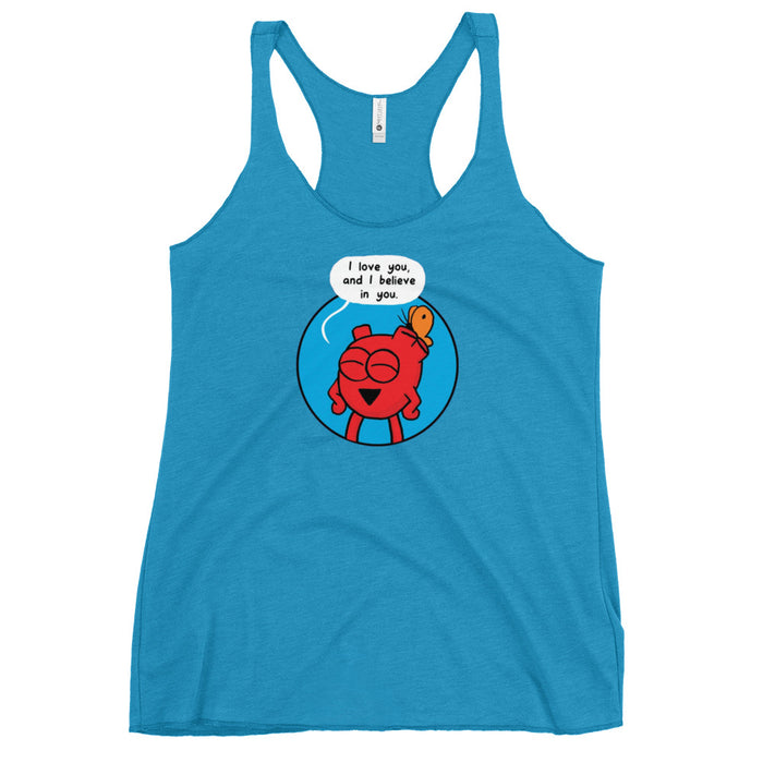 Heart Love You Circle Women's Triblend Tank