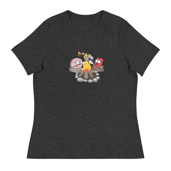Heart and Brain Campfire and Bonfire Fitted T-Shirt