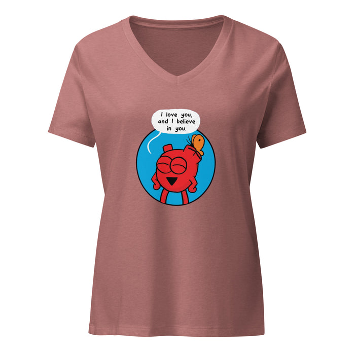 Heart Love You Circle Women’s relaxed v-neck t-shirt