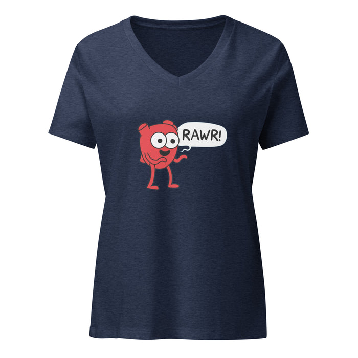 Heart Rawr Women’s relaxed v-neck t-shirt