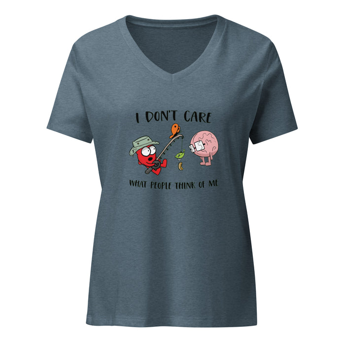 I Dont Care H&B Women’s relaxed v-neck t-shirt