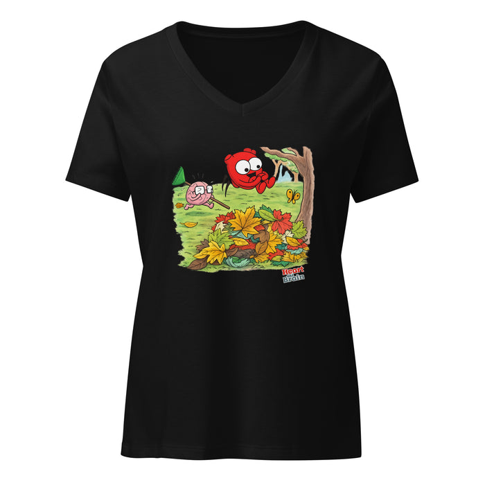 Heart and Brean Leaf Women’s relaxed v-neck t-shirt