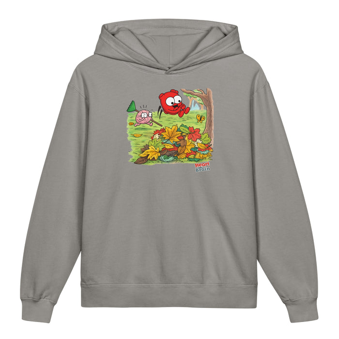 Heart and Brain Leaf Pie Kids hooded sweatshirt