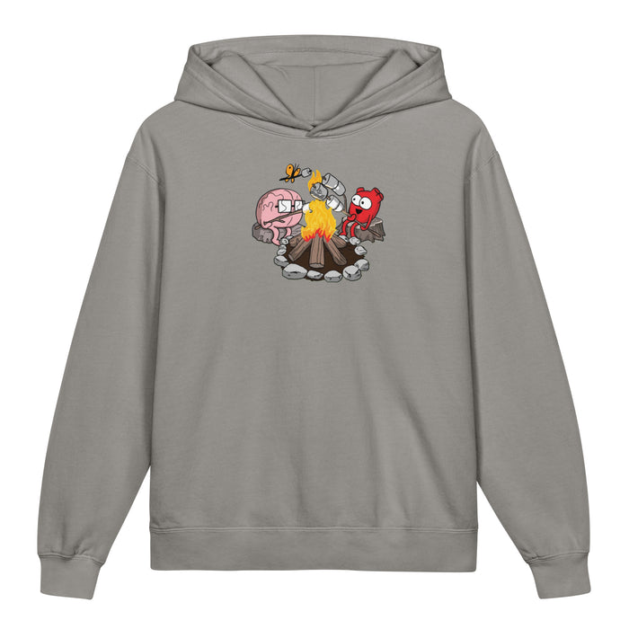 Heart and Brain Campfire Bonfire Kids hooded sweatshirt