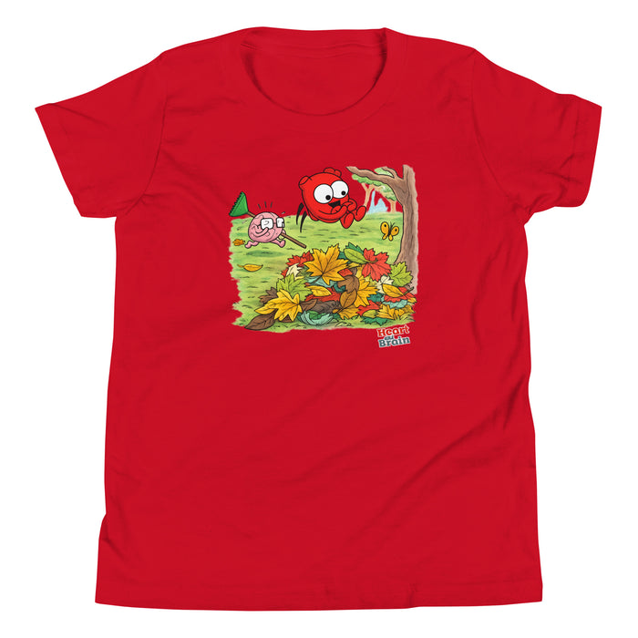 Heart and Brain Leaf Pile Children T-Shirt