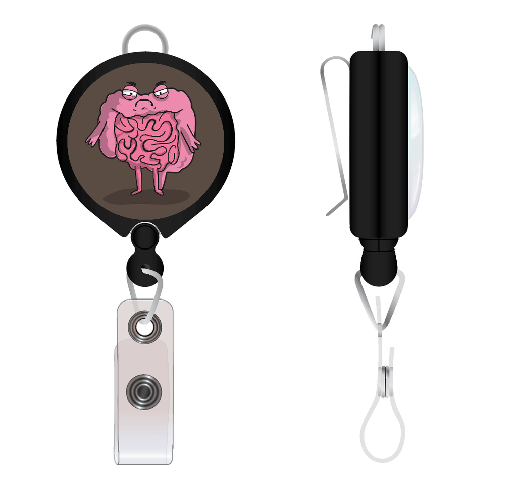 Nurse Doctor Cartoon Characters Printing Retractable Black Badge Reel Clips  Brooches For Hospital Medical ID Name Card Holders