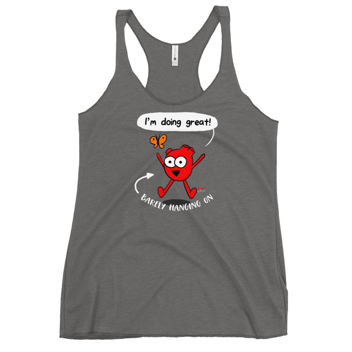 Barely Hanging On Women's Racerback Tank
